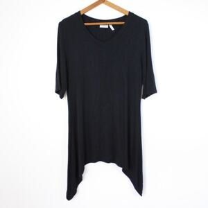 LOGO By Lori Goldstein Tunic Women's Size Small Black Basic Top
